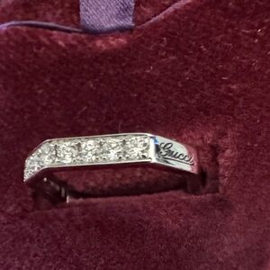 Gucci Diamond  white gold Women's Band - Clear Sparkle Size 5